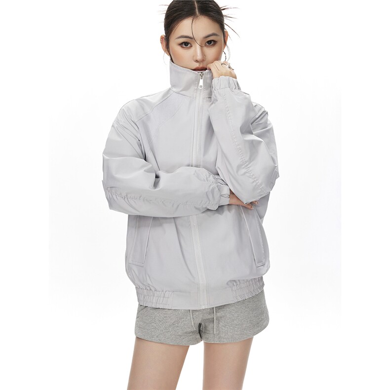 美式罗纹拼接袖子褶皱大码M-5XL教练夹克女JK78056P69控105,男装夹克,星座227-7