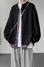 KS10157-特批60控108新款开衫休闲上衣设计感两件套复古大码卫衣，男装卫衣，电商A059