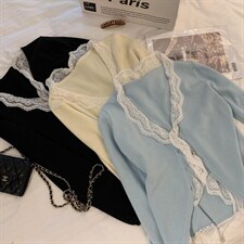 现货蕾丝拼接小开衫小女人味，其它，XTZ style