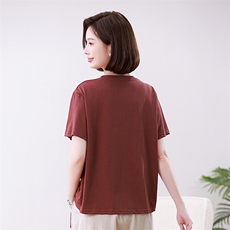 时尚宽松短袖T恤女夏季新款韩版百搭显瘦印花上衣休闲舒适女装，女装T恤，叶笙衣