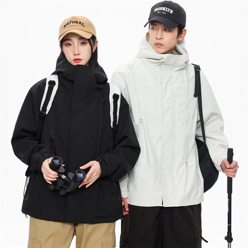无影墙连帽冲锋衣情侣外套防风防水登山服夹克男JH-JK8008-P45,男装夹克,星座717