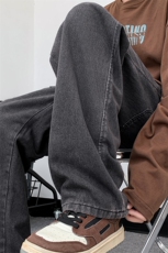 8XL-M牛仔裤男士直筒宽松特大码胖子阔腿裤男款长裤NZ110-P45控58，男装牛仔裤，电商D206-1