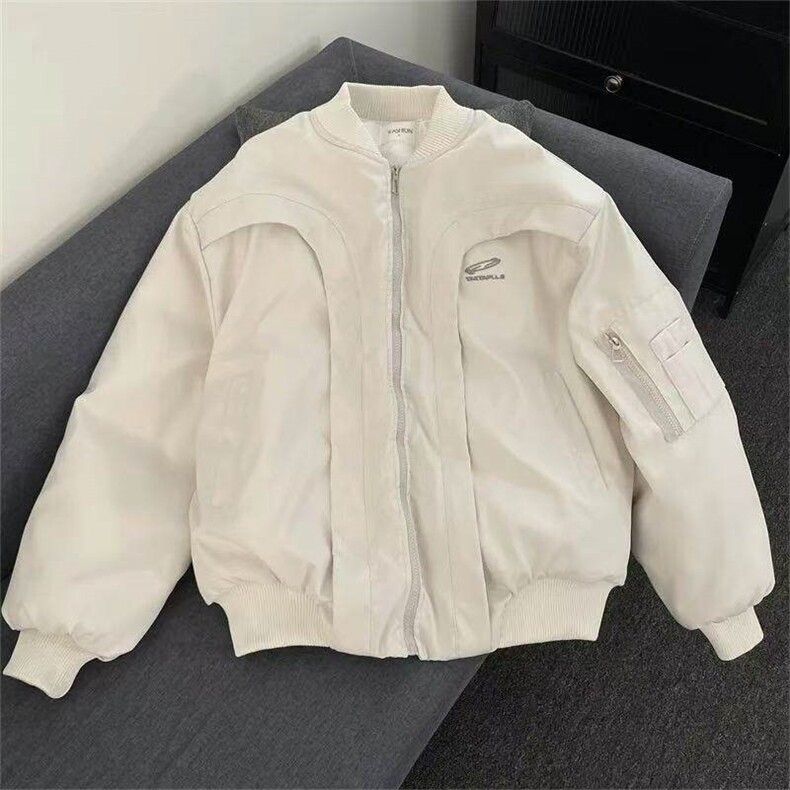 美式复古解构飞行员夹克上衣男2025新款春季宽松棒球服外套潮,男装夹克,星座613
