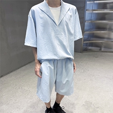 TZ25133-P50特控88大码冰丝透气假两件套装，男装休闲套装，电商D232