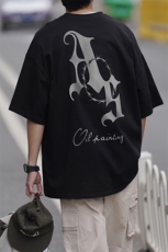 抖音供货260克纯棉印花短袖T恤A158-T73-P28控48，男装T恤，电商A158