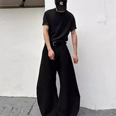 美式机能宽松百搭休闲裤男春秋季潮牌ins拉链设计感垂感拖地西裤，男装休闲裤，星座506A