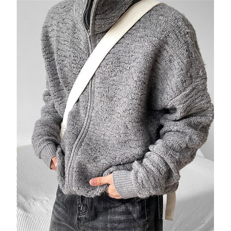 纯色拉链毛衣男软糯百搭秋冬针织开衫外套休闲MY9815，男装针织衫/毛衣，星座1116A（原606A-3）