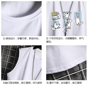 BX25097-P20 港风运动汗背心男大码汗衫男无袖T恤男 网格挂拍图片