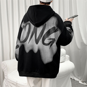 7XL-M货足港风卫衣男2023春季新款学生休闲连帽上衣加肥加大码