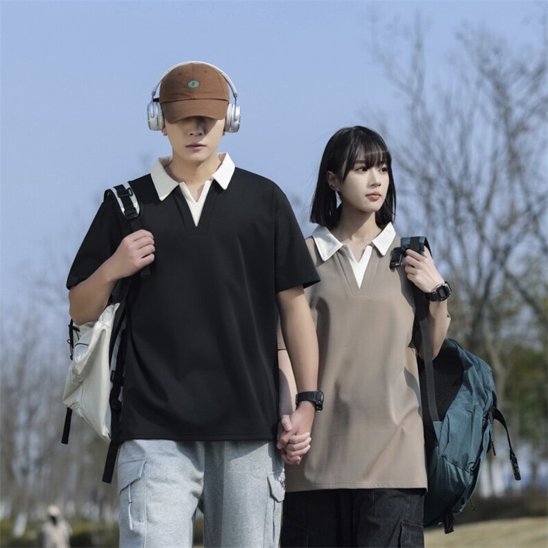 夏季大码公版拼色翻领POLO衫男休闲T恤短袖,男装T恤,星座1107-1
