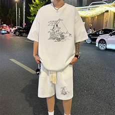套装！华夫格套装短袖T恤短裤男HTZ533-特p：38，男装牛仔裤，电商B371