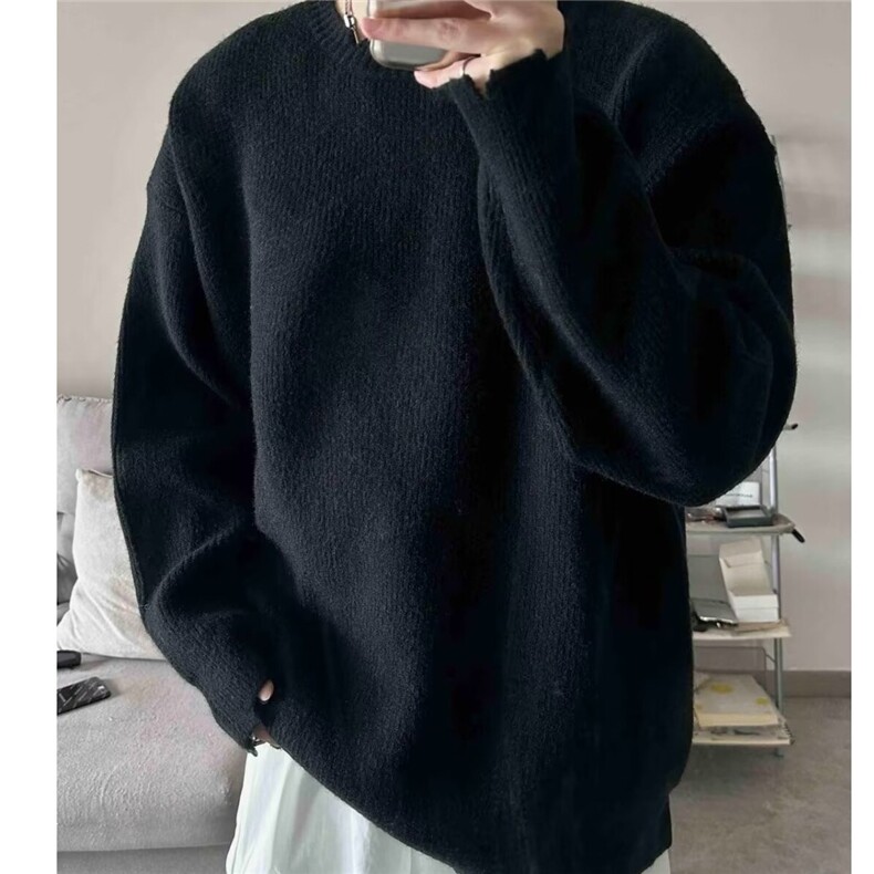 破坏风圆领针织上衣男款高级感宽松百搭通勤套头毛衣LMY300-P50，男装针织衫/毛衣，星座1008