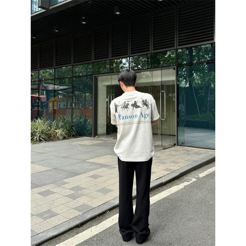 网络图现货220G重磅美式斯巴达克双面印花纯棉短袖T恤TX1004-P38,男装T恤,星座715-7