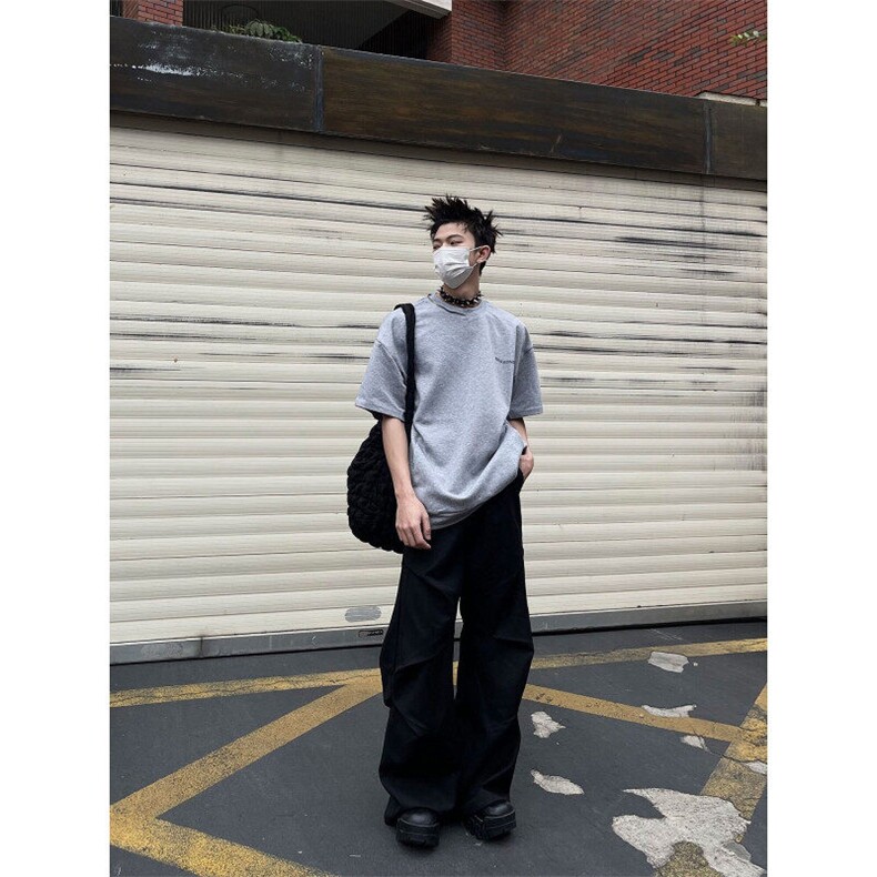小众口拉链隐藏口袋设计重磅短袖男设计感上衣1001-1-TX55-P38,男装T恤,星座1001-1