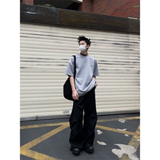 小众口拉链隐藏口袋设计重磅短袖男设计感上衣1001-1-TX55-P38，男装T恤，星座1001-1