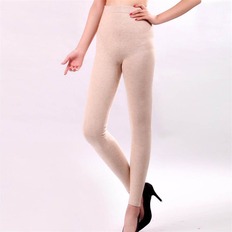 秋冬中厚款羊毛打底裤男女同款保暖轻盈柔软舒适针织贴身裤，女装打底裤，金牧歌羊绒裤