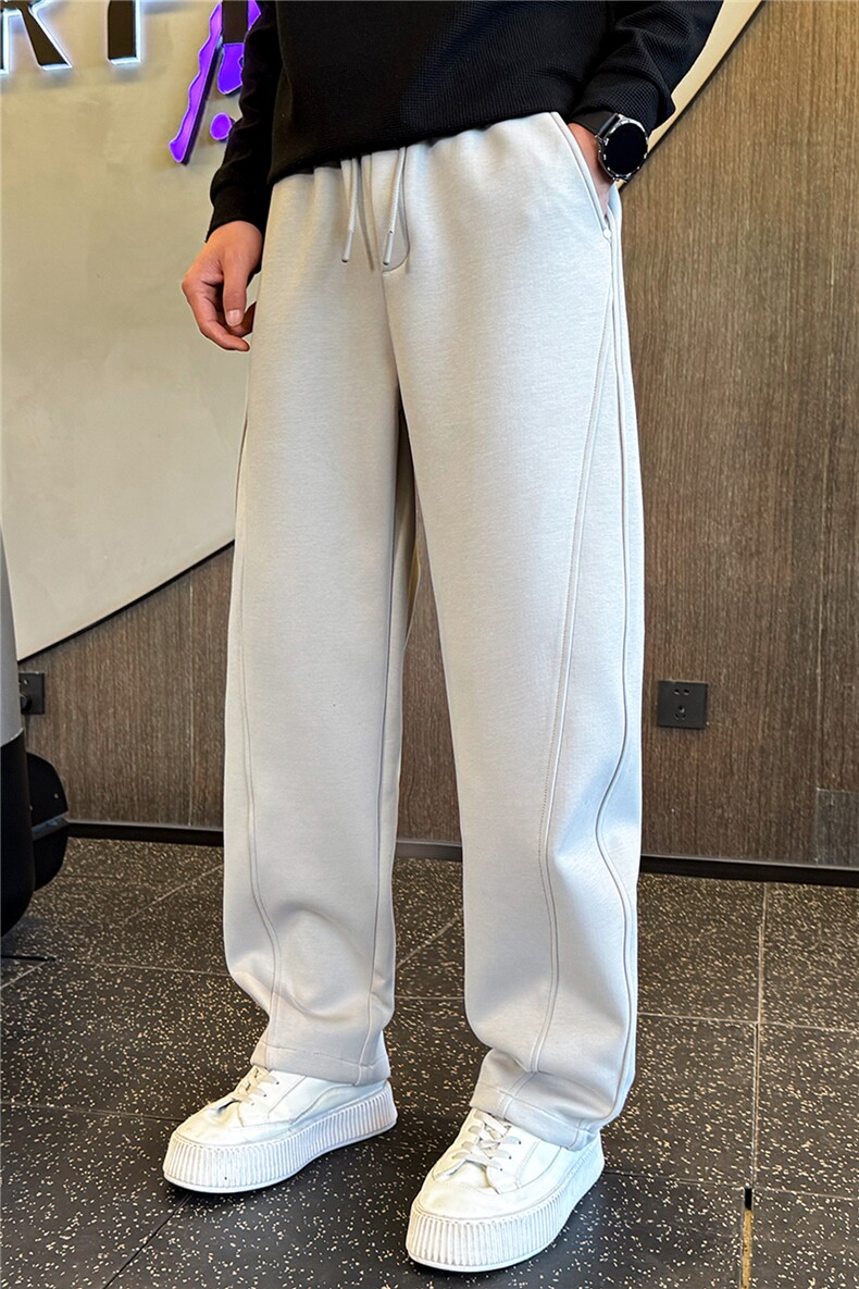 秋冬季加厚款裤子男2025新款美式休闲运动弯刀裤A313-8006-P68,男装休闲裤,电商A313
