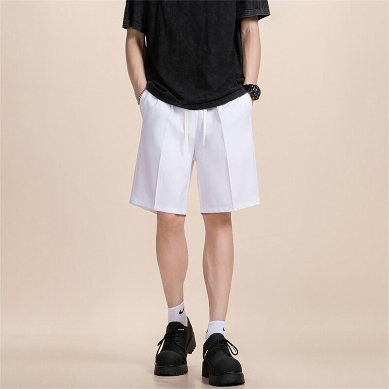 西装短裤男士夏季薄款直筒中裤宽松大码潮流五分休闲裤K6312-P37,男装休闲裤,星座412-3