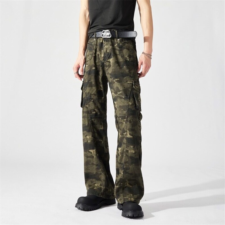 迷彩工装休闲裤男女韩版潮流修身口袋2026夏季ins长裤K6252-P56，男装工装外套，星座412-2