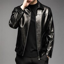 秋冬新款休闲宽松潮流百搭皮衣男士纯色机车外套男装P145，男装皮衣，星座1105-3