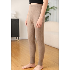 2025年秋季新款十二针男士束口针织羊绒打底裤时尚休闲通勤百搭，男装休闲裤，高粱穗羊绒