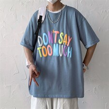 22年纯棉高品质新款重磅港风潮牌短袖宽松落肩T恤MT3524-P48，男装T恤，星座717