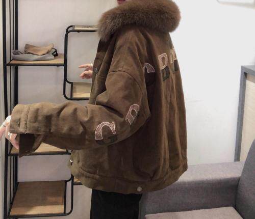 绣花牛仔外套加绒加大毛领,女装,衣生缘