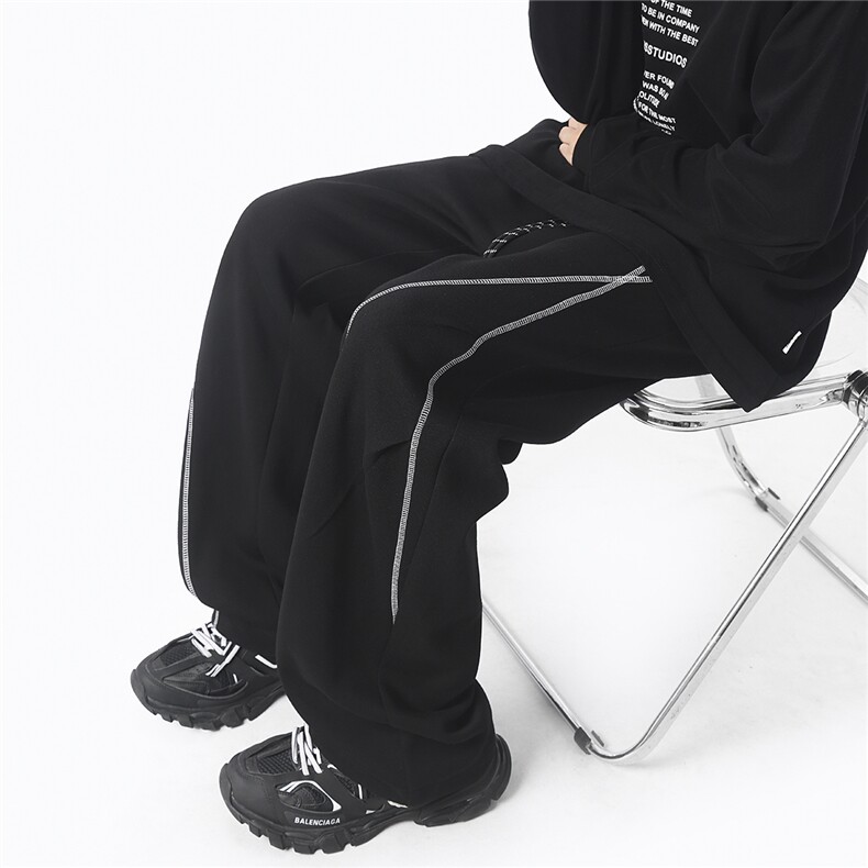 现货现货2025年秋季新款宽松休闲卫裤男D329-QM751-P50-控78,男装休闲裤,电商D329