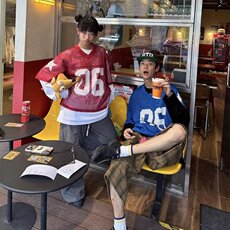 2025夏新款韩网孔布镂空美式复古短袖球衣T恤男女情侣SA186-P32，男装T恤，星座208-5