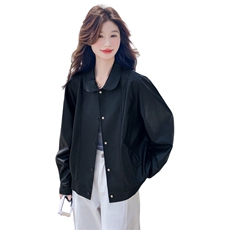 美式单排扣皮衣外套女2025秋季新款时髦百搭休闲时尚潮流皮衣外套，女装皮衣，2C217