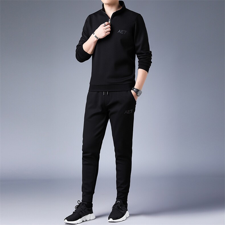 SA8665-2钱塘2020-2中年男士冬季新款百搭简约时尚卫衣套装P147,男装休闲套装,钱塘207-2