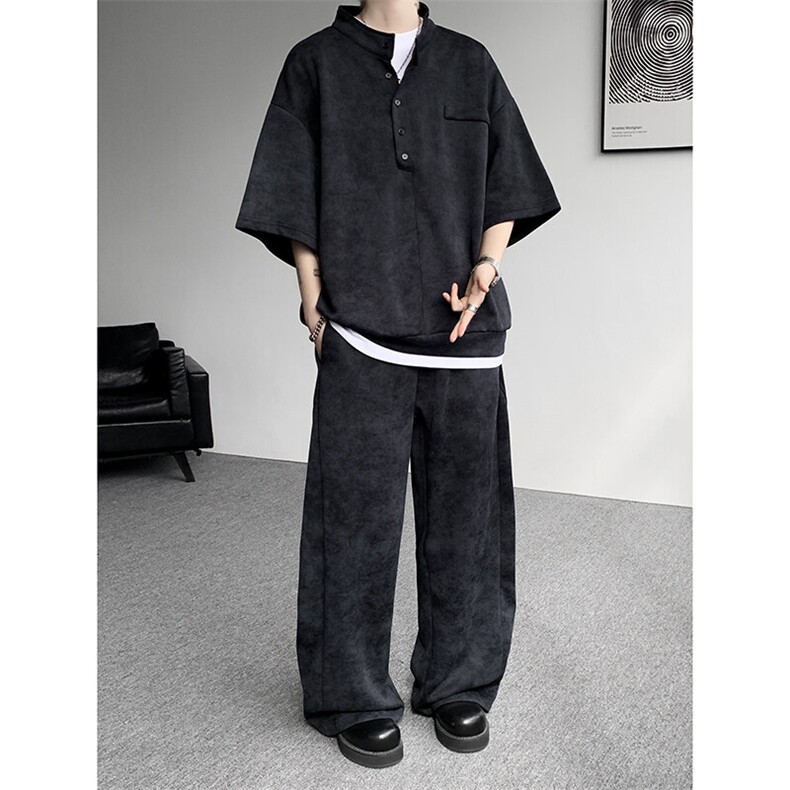 可拆开卖！立领POLO衫短袖t恤套装男生休闲运动青少年搭配帅气夏,男装T恤,电商B312