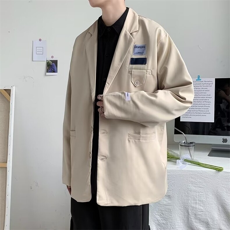 三粒单排扣便服单西男青春流行潮标准平驳领小西装外套X8815P50,男装西服,星座1116-2