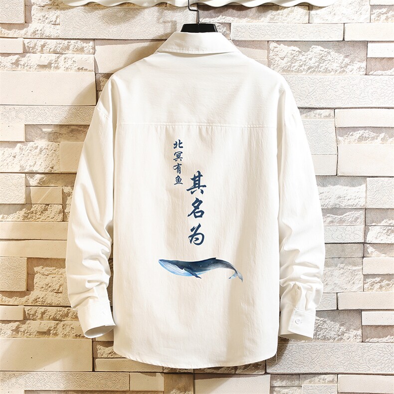 CS15261-P38 长袖衬衫男士大码宽松衬衣男寸衫 砖墙图片