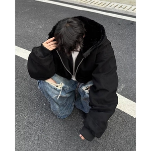 座山雕加绒加厚外套男cleanfit重磅帆布水洗棉服夹克Y3088-p118图片