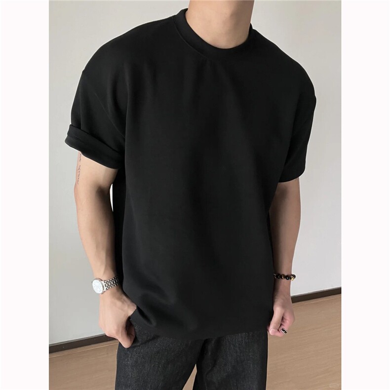 240克全棉双纱光板短袖纯色特价T恤打底衫Y2235-特P14-4XL5XL+1,男装T恤,星座610B-1