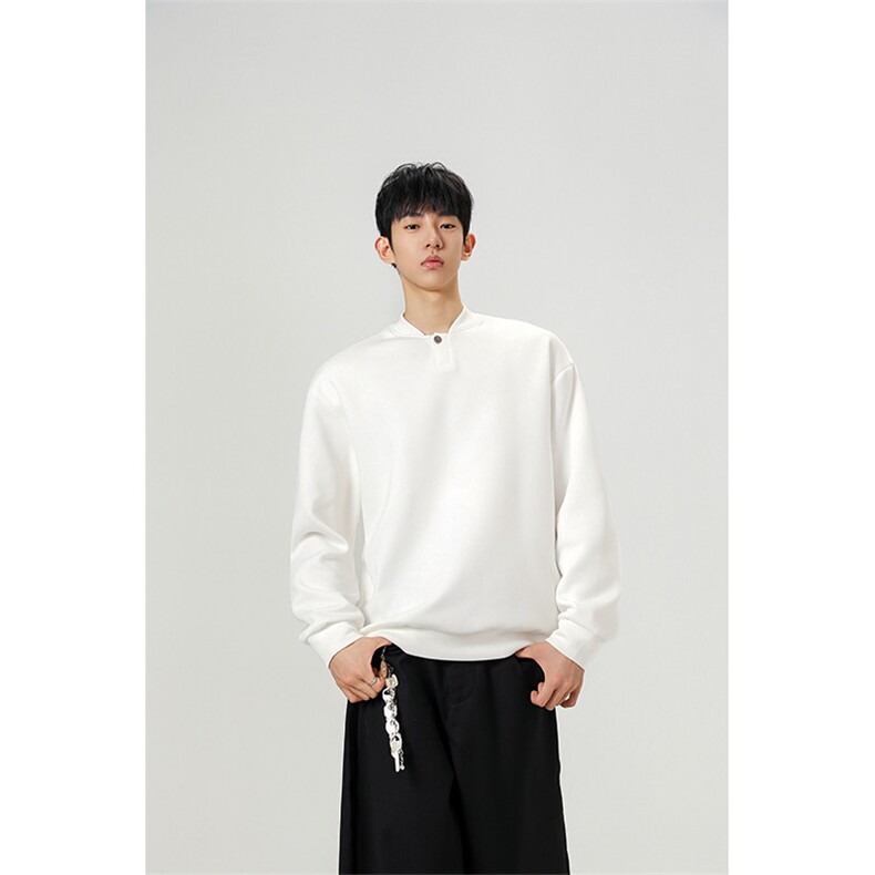 韩系学院风设计cleanfit卫衣简约纯色休闲打底常规P39加绒P49,男装T恤,电商B319