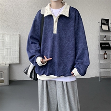 现货WY10159-特P50控88美式复古撞色解构拼接大码男宽松情侣卫衣，男装卫衣，电商A059