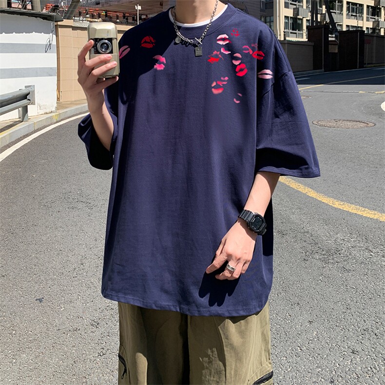 量大优供视频220克美式短袖t恤T3182得物直播有280克品质,男装T恤,电商A486
