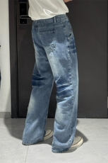 【高质量量大可谈档口1000+特P43】牛仔裤男女裂纹牛仔裤XZ610A，男装牛仔裤，星座610A
