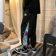 加推2024春新款港风侧开叉排扣束脚运动休闲裤2110-P45控69，男装休闲裤，星座914-3