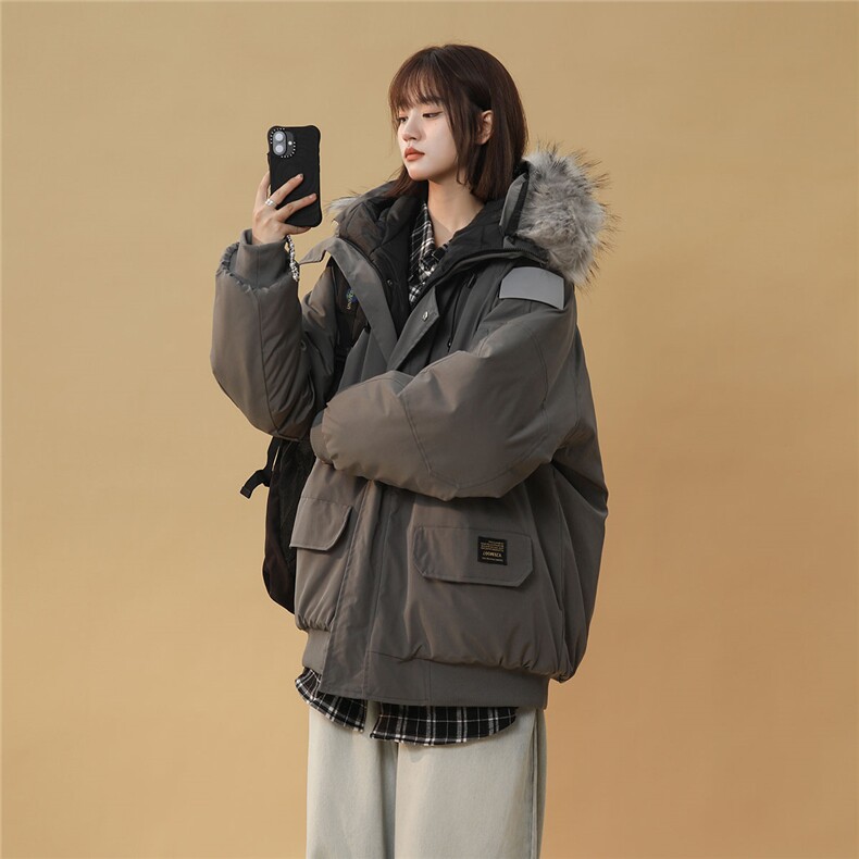 中性风连帽可脱卸毛领工装棉衣男大码潮流棉衣男MY77917P138控198，女装棉衣/棉服，星座226-1