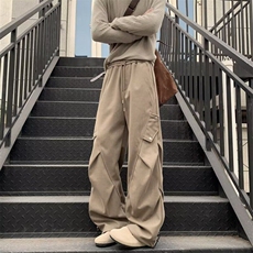 美式高街工装伞兵裤阔腿宽松休闲工装裤男女休闲裤潮K6058-P48，男装工装外套，星座412-2