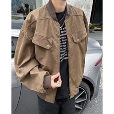 JK856JM-秋冬短款工装夹克美式复古棒球服潮牌做旧夹棉外套，男装夹克，星座1002-2