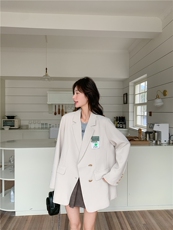 春现浅色系简约贴标西装外套B190-5023-K178-P130，女装短外套，2B190