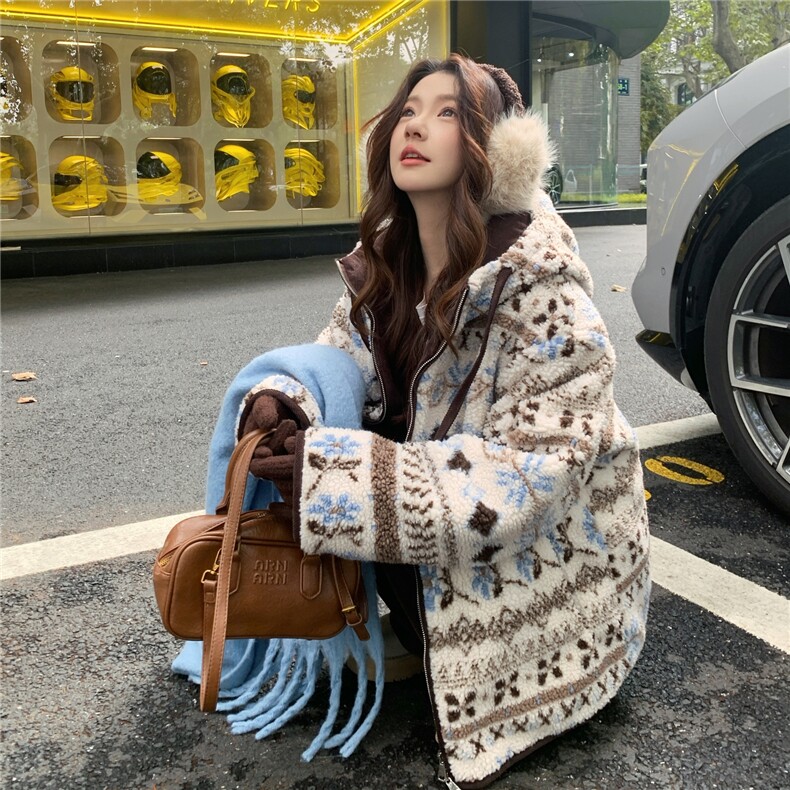 【新款已出货】【费尔岛外套】高转化羊羔毛2C059-M61-P195K288,女装毛呢外套,2C059