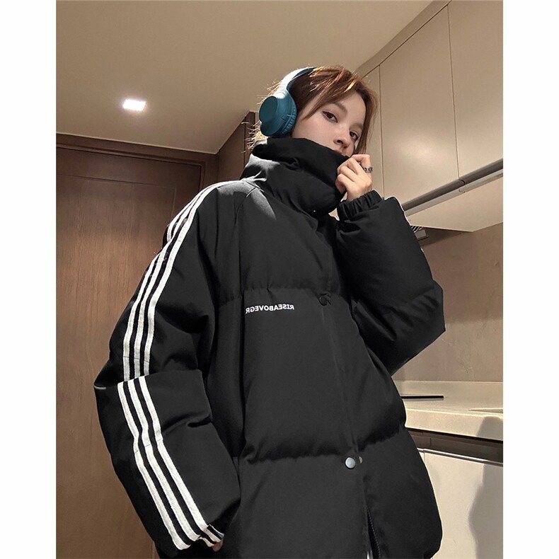 EQ332三条织带立领面包服外套男女情侣装2024新款冬季棉衣,男装棉衣,电商C306-1
