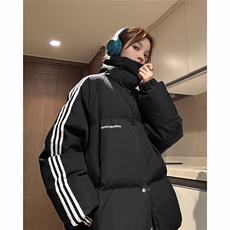 EQ332三条织带立领面包服外套男女情侣装2024新款冬季棉衣，男装棉衣，电商C306-1