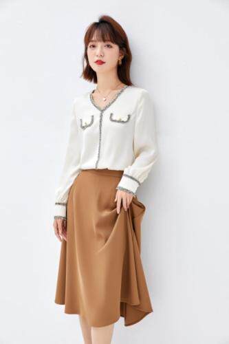 2021秋季新品小香风V领气质通勤小衫，其它，秋子丰色(3F)