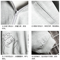 KS21133-P38连帽开衫卫衣男运动外套大码班服网格挂拍，男装卫衣，电商A040A